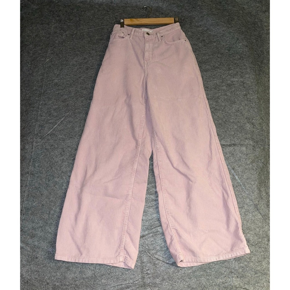Topshop Pink Corduroy Wide Leg Pants Women's W26 L30 Y2K‎